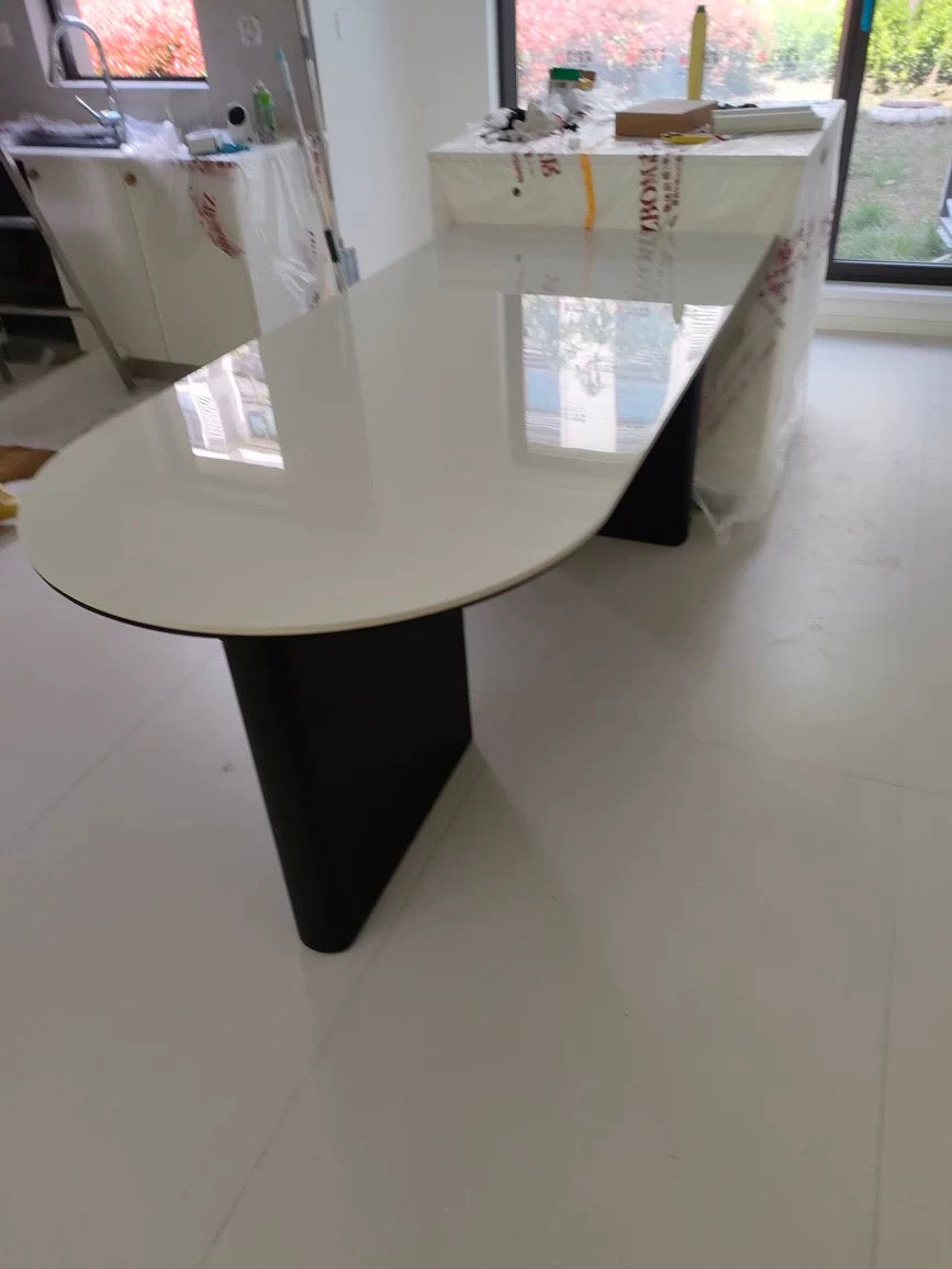 MIA MOON Contemporary Sintered Stone Dining Table