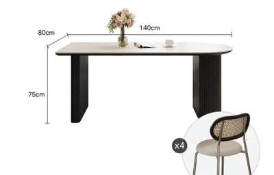 MIA MOON Contemporary Sintered Stone Dining Table