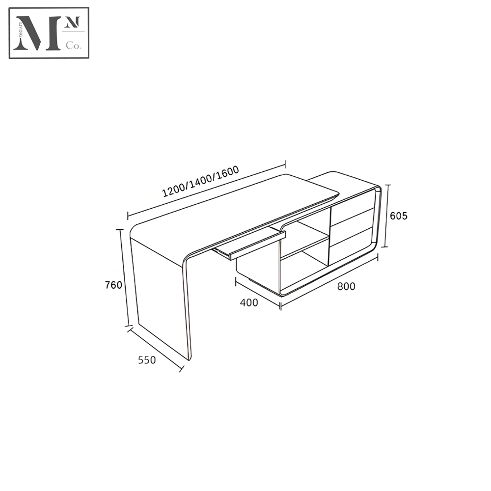 ELARA Contemporary Study Desk with Drawers