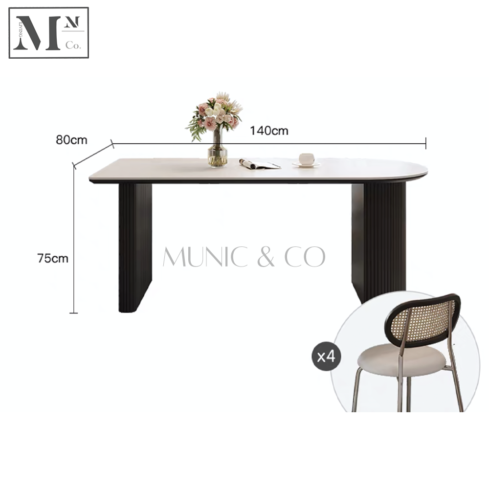 MIA MOON Contemporary Sintered Stone Dining Table